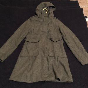 Dollhouse grey hooded pea coat